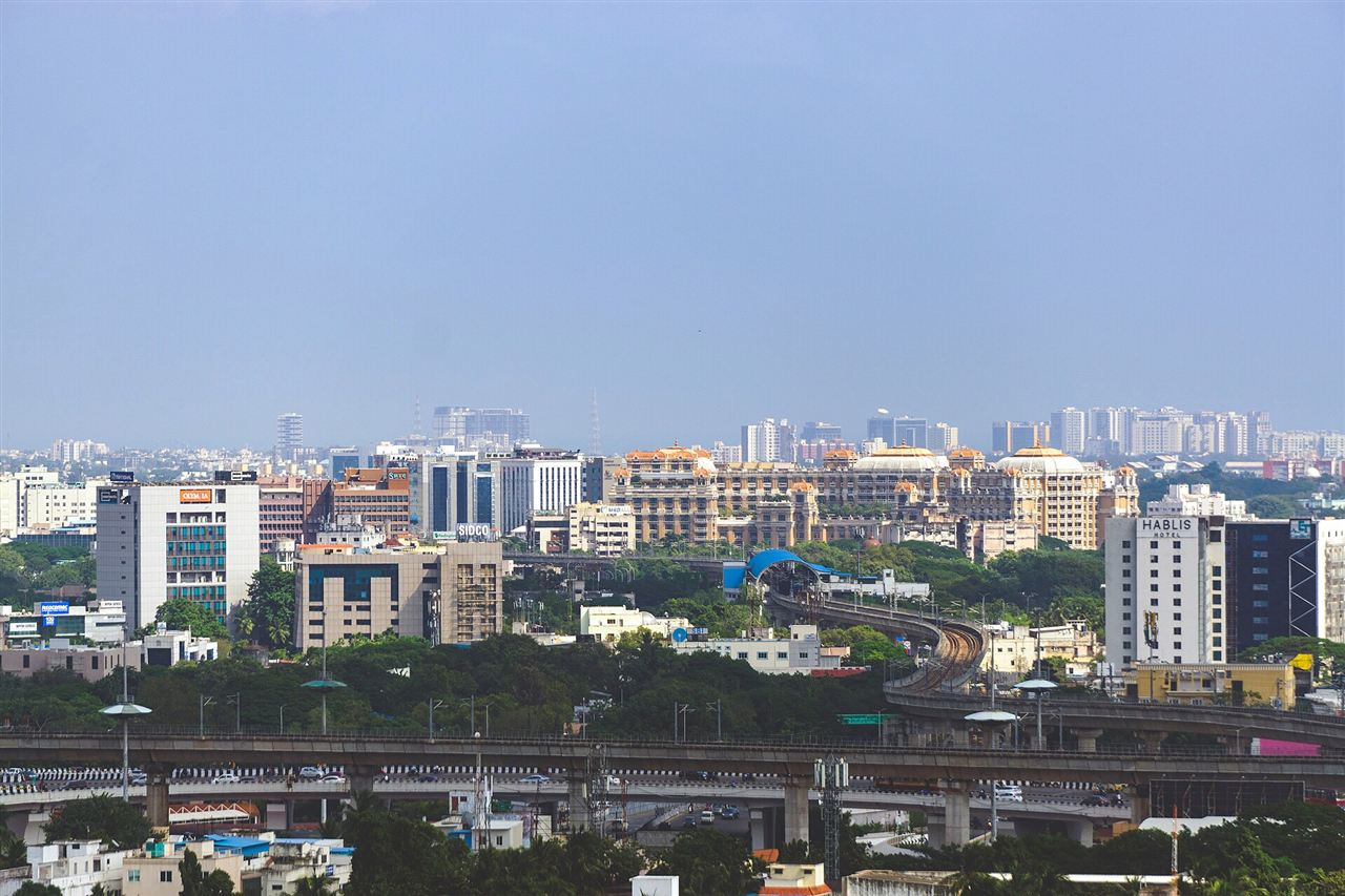 Chennai skyline in Tamil Nadu, India