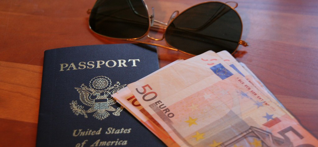Open passport used as an identity document