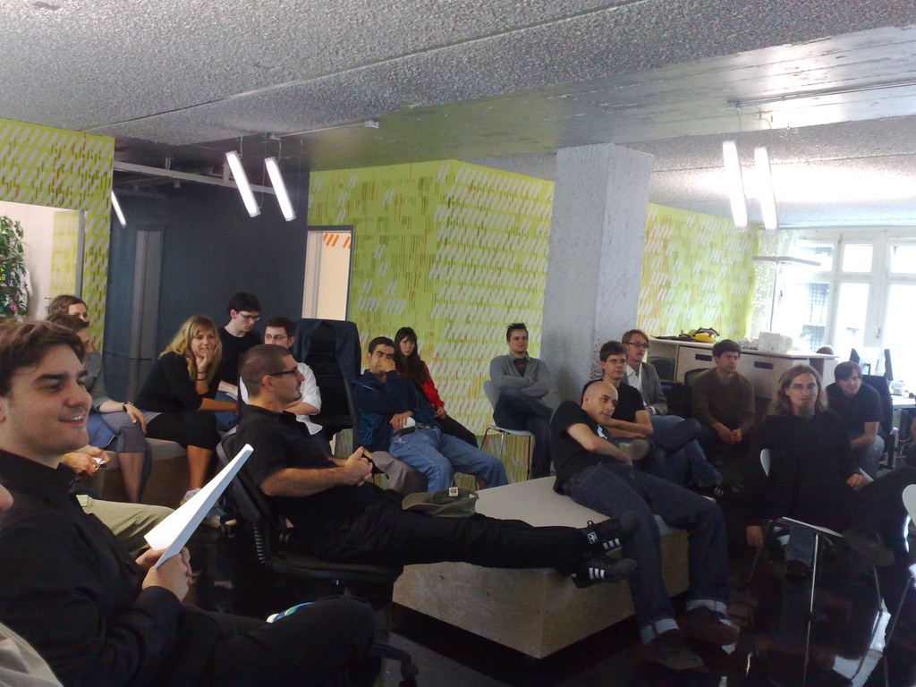 Team meeting around a table