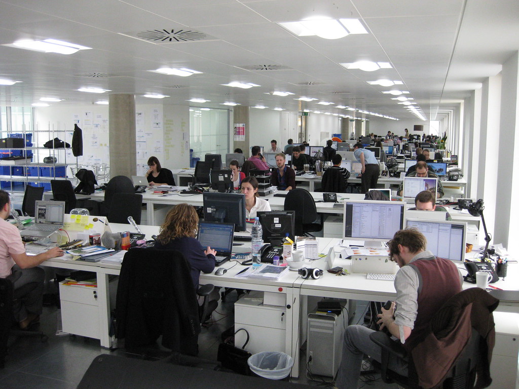 Colleagues in a new office