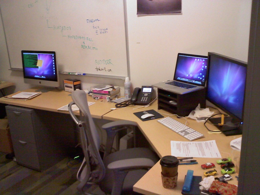 Office room with desks and workstations